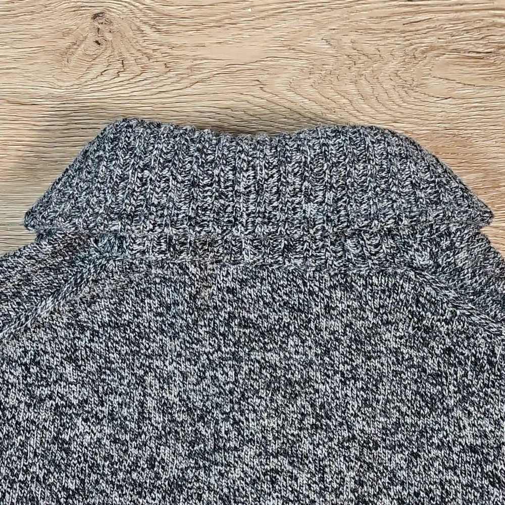 J. Crew 100% Lamb's Wool Charcoal Marled Knit Shawl Collar Slim Fit Sweater